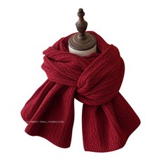 軟糯純色針織圍巾 - 復古麻花保暖加厚學院風圍脖 (臺灣出貨)