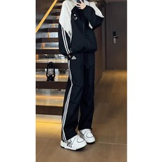 春季長褲 初高中學生寬鬆直筒休閒運動褲