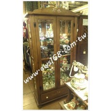 實木手繪雙門玻璃展示櫃，精緻實木，雙門防塵，客廳書房展示收納櫃