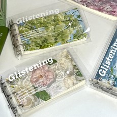 LUYU鹿予 3孔活頁夾手帳本，可拆卸，空白內頁, 1個, 手帳本【牡丹】,高顏值手帳本【一本100張200頁】