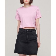 매장정품 무신사스탠다드우먼 MUSINSA STANDARD WOMAN 우먼즈 크루 넥 크롭 반팔 티셔츠 [핑크] MWJTS5Z08-PK 541908