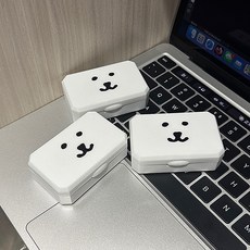 농담곰 곰돌이 렌즈통 렌즈케이스 소프트렌즈 하드렌즈 통 케이스, 곰돌이 렌즈통+렌즈집게1p