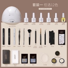 戈雅美甲套組 美甲超值套組 美甲初學者套裝組 美甲凝膠燈 基礎美甲 全套開店新手專業指甲工具指甲油膠傢用光療機燈, 1個, 套裝一（任選12色）