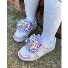 FROMBEBE 여아용 브리 글리터 리본 LED 운동화