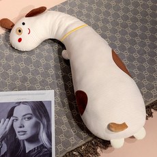 신생아 급 면 옆으로누워베개 아기 유아 다리 허리 지지 바디필로우 숙면 안락 쿠션 먼지 알레르기 방지 분리세탁 가능 베개, 120CM, 강아지