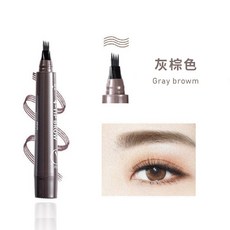 特選工廠 晴彩 自然色持久四叉頭液體眉筆 根根分明防水眉筆, 04灰棕色, 20個