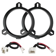 토요타 캠리아발론하이랜더시에나용 6x9 프론트 도어 스피커 브래킷 어댑터 2002-2023 배선 하네스 교체가 포함된 스피커 스페이서 링, 6.5"(Pair)