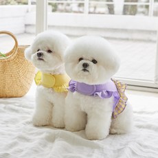 Bennys 寵物荷葉邊格子裙, 黃色