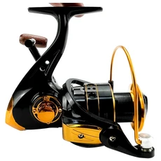 낚시 릴 1000-7000 금속 스풀 스피닝 릴 금속 스풀 바닷물 낚시 릴, Black, 2000 Series