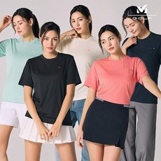 국내매장정품 밀레 여성 티셔츠 [밀레 골프]25SS 밀레골프 라운드반팔티 5종세트 엄마티셔츠 밀레긴팔 반팔 라운드 여자