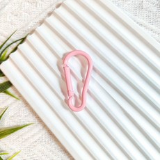 葫蘆型登山扣 鑰匙扣 背包扣 掛扣 包扣 鉤扣 彈簧扣 鑰匙圈扣環 葫蘆扣環 吊飾扣環 水瓶扣 書包扣, 粉色糖果色鑰匙扣, 1個