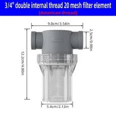 NPT 스레드 304 스틸 필터 스크린 80 메쉬 프리 1/2 인치 수 파이프, 10 NPT F 0.75in 20 mesh