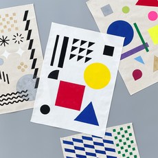 칼라리코 기본도형 스텐실 도안 9장 세트 동그라미 세모 네모