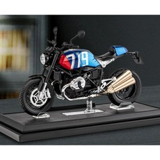 阿莎力2店 1/12 仿真聲光版 BMW R 719 拿鐵重機模型 1:12, 1個, 藍色