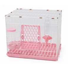 優旺寵物 ACEPET 歐式簡約寵物籠610-S 抽屜式底盤設計 附全配件 適用於狗、貓、兔、龍貓, 粉紅色, 1個