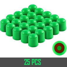 타이어 밸브 캡 O 고무 씰이 있는 플라스틱 스템 자동차 자전거 및 트럭 오토바이용 범용 커버, 25pcs Gr n