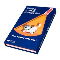 嗨購 創意找貓咪系列高顏值藍色三折便攜記事本趣味手賬日記本, 1個, T01042247