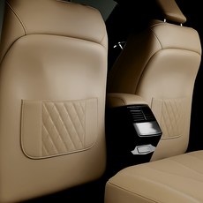 그랑 콜레오스 시트백커버 가죽 뒷좌석 시트커버 킥매트, 라이트 브라운 (2P), 기타