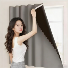 라워스 쉬운탈부착 벨크로 암막 커튼
