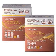 풍성한 판토모비오 판토텐산 맥주효모 비오틴 남성 여성 고함량 비타민B군 비타민하우스 모발 영양제, 2개, 60정