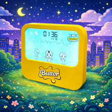 1st [탁상 시계_애니메이션 알람] [VC] 스누즈 절전 무드등 알람소리녹음 애니메이션 시계
