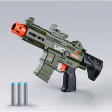 액션 소프트건 슈팅 소프트 탄피 장난감총 사격 샷건, 1개, 그린