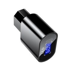 E 바이크 모터사이클 USB 전원 어댑터와 호환되는 전압 디스플레이가 있는 12V 100V 타입 C PD20W 고속 충전기, 검은, 흑색의, 1개, 이미지를 참조해 주십시오