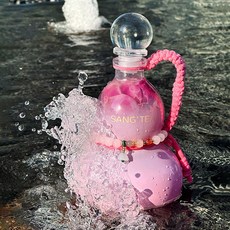 葫蘆水杯-(贈手串)玻璃款-酒壺/酒葫蘆/葫蘆杯-550ml 運動水壺 葫蘆水壺 葫蘆酒壺 創意水壺 交換禮物 生日禮物, 1個, 國風原創粉葫蘆單支550ml