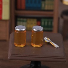 음식 모형 5pcs 미니 꿀병 꿀 냄비 모델 수지 미니어처 인형 집 시뮬레이션 DIY 펜던트 가짜 놀이 장식 액세서리, 옵션01) 5pcs, 옵션01) tall jar
