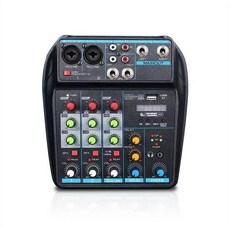 Bluetooth가있는 전문 4 채널 USB 오디오 믹서 콘솔 DJ 및 PC 믹싱 용 녹화 기능, 그림처럼
