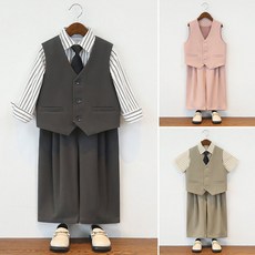 兔巴叮童裝 兒童西裝男童春夏休閒帥氣馬甲套 花童禮服 畢業典禮服裝 兩件套