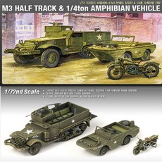 No100/M3 반궤도 장갑차 1/4톤 수륙양용차량 프라모델, 1개