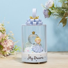 EEKR 臺灣出貨 童話公主手提星星燈音樂盒 女生生日禮物 臥室氛圍裝飾擺件 學生禮品, WY08透明-藍色