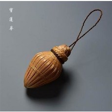 寶逢華 純手工編織竹絲小掛飾, 金竹精編蟲籠香囊竹茶濾竹編香囊竹編蟈蟈籠罐竹編茶道零配件, 1個