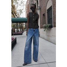 [ZARA] 자라 스트럭처 웨이스트코트 조끼 메탈릭 스레드 벨트 - 블루 그린 2958360