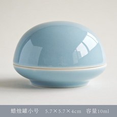 上金 陶瓷蠟燭罐, 天藍（小號）不含蠟燭