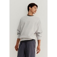 H&M 브랜드관 롱 슬리브 파자마 탑 그레이 멜란지 1267721002
