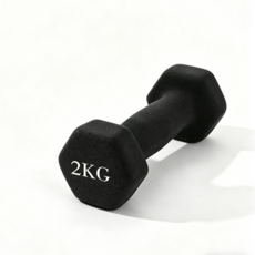 實心鑄鐵六角啞鈴 防滑健身訓練, 1個, 黑色  單隻