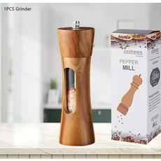 1개입 나무 7인치 수동 페퍼밀 향신료 분쇄기 바베큐 피크닉 주방 도구 가정용 소금 그라인더, 04 A-1PCS