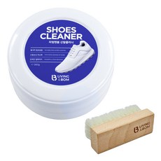 리빙앤봄 운동화 신발클리너 + 세척솔 세트, 1세트, 260g, 화이트
