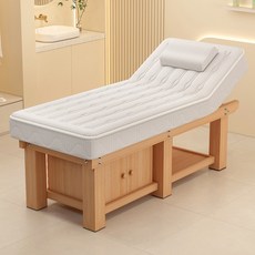 원목 라텍스 마사지 침대 살롱급 피부관리 속눈썹연장 고급형, 원목 6다리 190x80 화이트 수납장