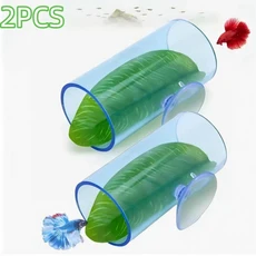 1/2Pcs Betta 물고기 아크릴 튜브 터널 중공 디자인 물고기 탱크 장식 더 나은 관찰 물고기 Betta의 건강을, 01 4x7.8cm, 02 2Pcs Blue Tube