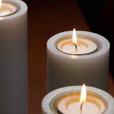 양초 촛대 파라핀 티라이트 캔들 홀더 15센티, 미색