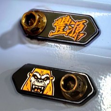 瘋猿 鈦合金車牌保護蓋 大牌螺絲 車牌飾片 鈦片 鈦螺絲 防裂 車牌飾蓋, 1個, 黑飾蓋,Royal黑鈦螺絲, 黑飾蓋