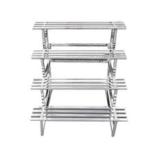 階梯式花架 加厚鋼材 100cm, 不鏽鋼色, 4層