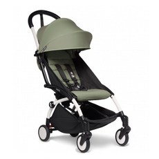 STOKKE YOYO3 0+推車組合(含車架) 台灣總代理原廠正貨保固二年, 1個, 白車架＋0+橄欖綠