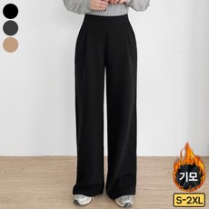 가비진 여성용 일반/기모 선택! 숏/롱 2단기장 스판 쫀쫀 핀턱 일자 와이드 팬츠 밴딩 바지 빅사이즈까지