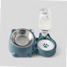 애견밥그릇 반려동물 스텐 식기 급수기 1구 고양이 TPWFMI1PX, 블랙