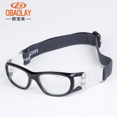 농구 축구 안경 눈 보호 실리콘 패드 부드러운 탄성 배드민턴 자전거 고글 멀티 스포츠 안경, 검은색, 1개