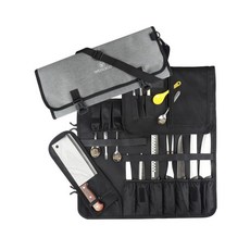 캠핑 다용도 방수 코듀라 소재 내마모성 칼 보관 휴대용 칸막이 수납 주방용 가방, 1개, 그레이 (도구 없음)